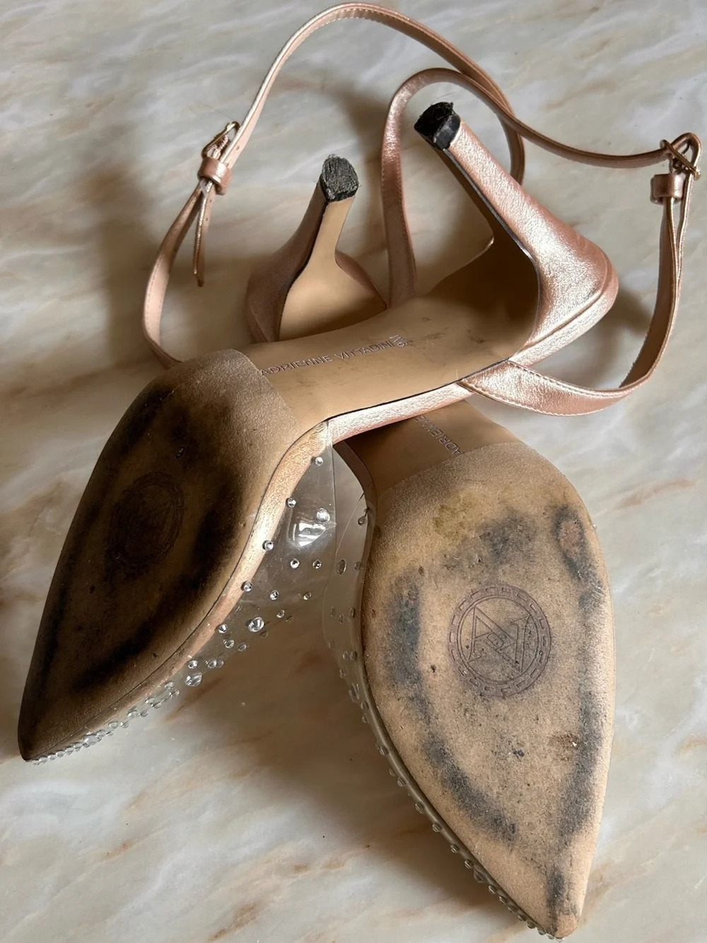 Adrienne Vittadini Nerve Rhinestone Slingback Heels Sz 9 Autumn Wedding Guest